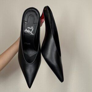 Christian Louboutin Black Heeled Mules